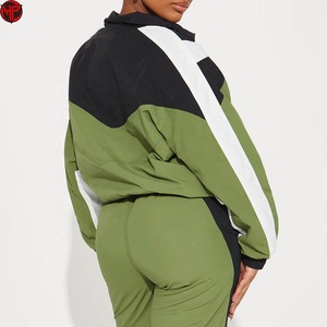 Conjunto de Pantalones Deportivos Color Block de Secado Rápido y Transpirable de Nailon y Poliéster para Mujer, Tallas Grandes, Ropa Urbana - Product Image 6