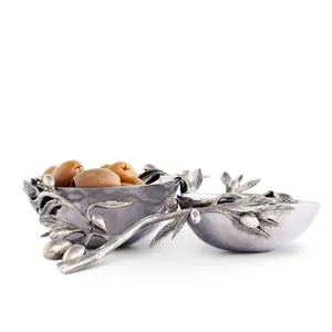 Bol de service sculptural en métal tendance avec forme organique fluide pour les intérieurs modernes de la restauration et de l'hôtellerie – Finition de luxe polie en profondeur - Product Image 1