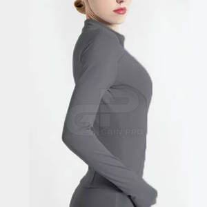 Veste de yoga pour femme moderne, séchage rapide, matière extensible, coupe ajustée, fermeture éclair, vêtements de sport pour la salle de sport et les entraînements - Product Image 5