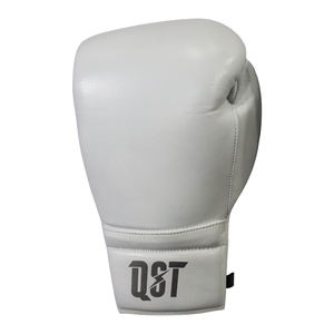 Gants de boxe professionnels blancs en cuir PU respirant, anti-humidité, à lacets, personnalisables, pour entraînement et compétition, QST - Product Image 2