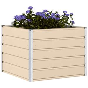 Macetas y Jardineras de Acero Color Marfil de 100 x 100 x 75 cm, Elegante Jardinera para Decoración de Jardín Exterior - Product Image 3