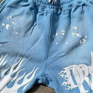 Custom High Elastic Knitted Solid Summer Sweat Shorts Screen Printed Length Shorts Acid Wash Heavyweight 100% Cotton 220 GSM - Product Image 6