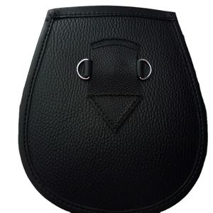 Kilt Sporran-Bolso de cuero con borlas, cuero negro, escocés - Product Image 1