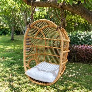 Silla Colgante Moderna de Ratán Estilo Nido de Pájaro, Cuna Mecedora Tejida para Jardín, Balcón u Hotel, Hecha en Indonesia - Product Image 5