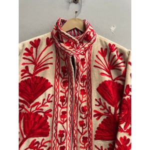 Wholesale <b>Quilted</b> Knitted Velvet Suzani Jacket Handmade Floral Embroidered Winter Unisex Full Sleeve Coat <b>Wool</b> Lining - Product Image 5
