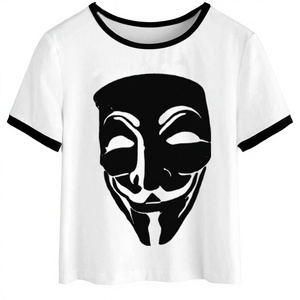 T-shirt manches courtes en coton et polyester, haut personnalisé usine, en vrac, bon marché, printemps, - Product Image 1