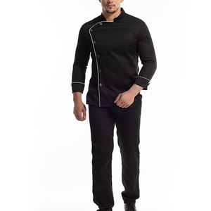 Chaqueta de Chef Profesional de Manga Larga con Doble Botonadura y Cuello Alto, Uniformes de Chef para Hombre - Product Image 1