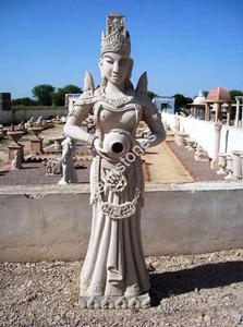 Handcrafted Marble God Statue Asian Style Outdoor Garden Decor Durable <b>Stone</b> Sculpture for Courtyard <b>Landscape</b> Temple - Product Image 4