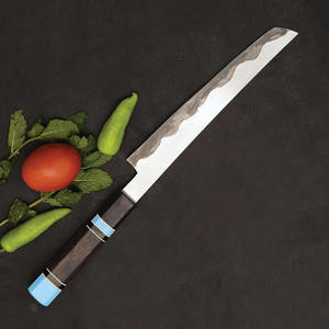 Couteau de cuisine personnalisé fait main en acier inoxydable de 9 pouces, épaisseur 0,5 mm, à lame droite et manche en bois, compatible lave-vaisselle - Product Image 2