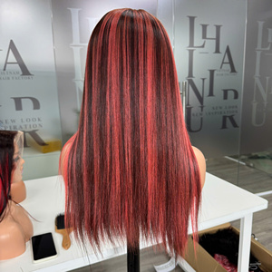 Mezcla perfecta Piano rosa y color negro natural Peluca de cabello humano Extensiones de cabello - Product Image 3