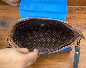 Sac en cuir recyclé sac à main en cuir fait à la main pour les femmes Western en cuir coloré petit sac à bandoulière sacs à bandoulière - Product Image 6