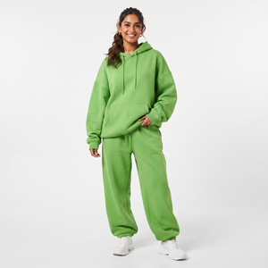 <b>Ladies</b> Heavyweight Fleece Oversized <b>Tracksuit</b> Loose Fit Casual Streetwear Winter Solid Windproof Custom Logo - Product Image 1