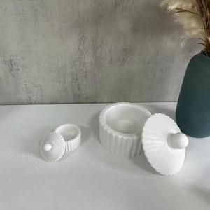 Moule en silicone pour bougie en résine de gypse, boîte de rangement à rayures avec couvercle, rayures grandes et petites - Product Image 3