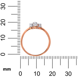 Bague en or jaune 18 carats avec trois diamants brillants, design contemporain, pierres de diamant de forme ronde 0,25 CT - Product Image 5
