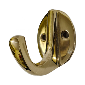 Solid Brass Single Coat Hook Wall Mount Key <b>Holder</b> and Bathroom <b>Towel</b> Hook with Decorative Features - Product Image 1