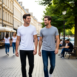 เสื้อยืดผู้ชายพรีเมียม ทรงปกติ ผ้าฝ้าย 100% น้ำหนัก 210 กรัม ผ้าเจอร์ซีย์สำหรับฤดูร้อน คอกลม พิมพ์ลายดิจิทัล สีพื้น ระบายอากาศได้ดี เป็นมิตรต่อสิ่งแวดล้อม - Product Image 3