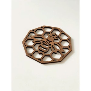 Honey <b>Comb</b> Design Wooden Laser Cut Coaster Stylish Hexagon Pattern Coasters For Table Protection And Scratch Prevention - Product Image 2