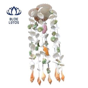 Campana de Viento de Conchas Marinas Ecológica de Alta Calidad, Duradera, Hecha a Mano, Decoración de Conchas, Estilo Artesanal Oceánico Sostenible, Adorno Colgante con Sonido - Product Image 1