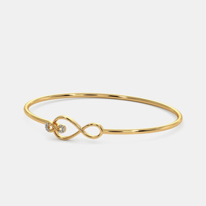 <b>Infinity</b> Knot Diamond Gold Bangle - Product Image 3