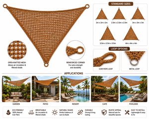 Voile d'ombrage triangulaire naturelle en fibre de coco CoirCanopy pour jardin, patio, extérieur, protection solaire, écologique, tapis paysager pour complexe hôtelier - Product Image 3