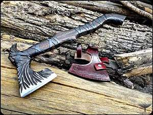 Lame de hache Viking en acier au carbone 45 de qualité industrielle Steel Craft International, tête de hache Tomahawk, bois, camping en plein air, chasse - Product Image 5