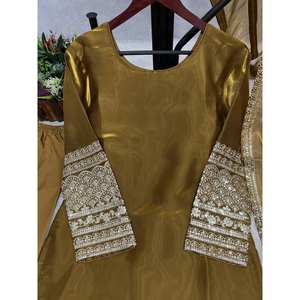 ชุดปาร์ตี้สวยสวมด้านบนและกางเกงมี dupatta ขนาด XL - Product Image 5