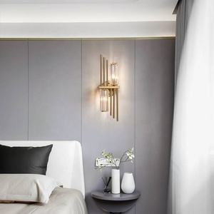 Villa Duplex Licht Luxe Kristallen Wandlamp Gang Trap Decoratie Dubbele Kop Kristal - Product Image 2