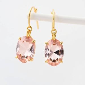 Elegantes Pendientes Colgantes Ovalados de Hidroplata Rosa en Plata de Ley 925 con Baño de Oro de 18K, para Bodas, Fiestas, Regalo de Aniversario - Product Image 5