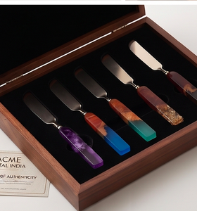 ACME METAL INDIA Artisan Resin Wood Handle Flatware Set Stainless Steel High <b>Mirror</b> Polish Wedding Table Use And Restaurant - Product Image 4