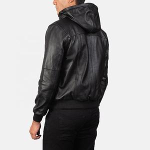 <b>Men's</b> Genuine Leather <b>Jacket</b> Stand Collar Full-Zip Breathable Quick-Dry Classic Casual Winter Outerwear Durable - Product Image 3