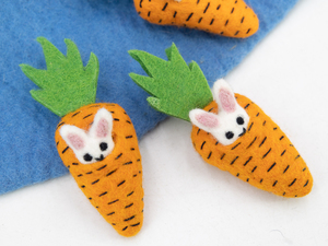 Felt & Yarn Wool Felt Easter Bunny Carrot Garland-Easter Gift for Kids Farmhouse Decor - Product Image 6