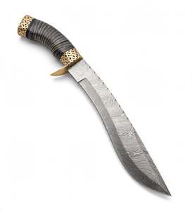 Handcrafted Patterned Steel Ornate Utility <b>Craft</b> <b>Tool</b> Ribbed Black Handle Executive Display Piece - Product Image 4