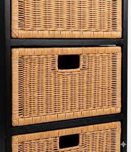 Produit de meubles indonésiens de haute qualité, fabriqué à la main à partir d'un support en rotin local ou d'un rangement avec trois tiroirs - Product Image 4