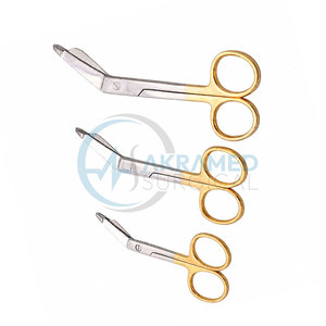 Juego de 3 Tijeras para Vendajes Lister con Mango Dorado, Dentadas, Certificadas por la CE, Instrumentos Quirúrgicos Ortopédicos - Product Image 6