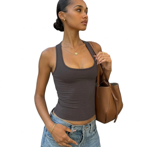S.N.M APPARELS Camiseta sin Mangas para Mujer, Mezcla de Algodón, Tejido Acanalado, Suave, Transpirable, Ecológico, de Secado Rápido, Ligero, para Verano - Product Image 1