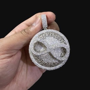 Colgante Infinito Personalizado de Plata de Ley 925 con Moissanita VVS de Corte Brillante Redondo, Joyería Hip Hop Iced Out para Uso Unisex - Product Image 5