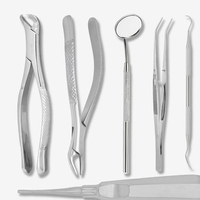 Kit d'instruments professionnels de laboratoire dentaire en acier inoxydable pour extraction dentaire, comprenant des élévateurs luxateurs et des outils dentaires courbés