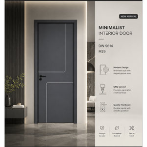 Puertas Interiores Modernas Minimalistas de WPC Dewoo con Acabado Plateado para Apartamentos - Product Image 1