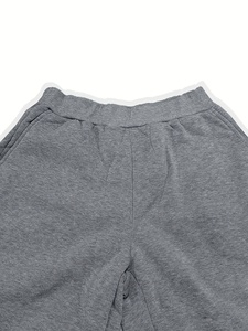 Conjunto de Sudadera con Capucha Gris para Hombre, Estilo Casual, Color Sólido, Tejido de Felpa Francesa, Ropa de Otoño, Manga Corta - Product Image 3
