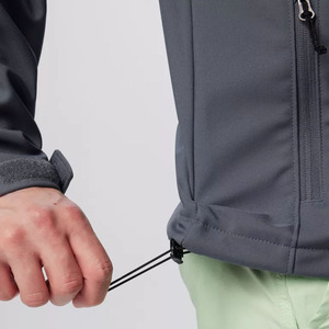 Chaqueta de Forro Polar Gris para Hombre, Cuello Alto, Cierre de Cremallera, Resistente al Viento, Informal, para Otoño, Corte Regular, Color Sólido, Material de Poliéster - Product Image 6