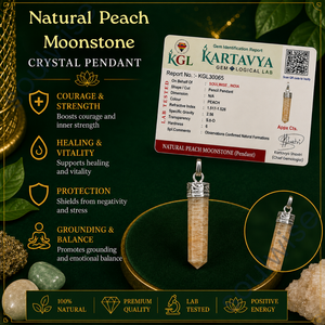 จี้รูปดินสอประดับมูนสโตนสีพีช - Product Image 4