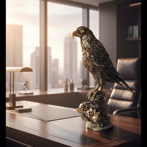 ของตกแต่งบ้านสำนักงาน รูปปั้นนกอินทรีเหล็กดัดสุดหรู งานสั่งทำพิเศษ ชุบสีบรอนซ์ด้วยมือ รูปปั้นนกโลหะ งานศิลปะสถาปัตยกรรม - Product Image 1