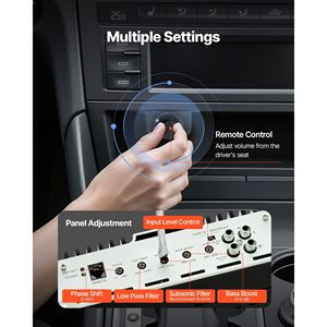 Amplificatore Audio per Auto Monocanale Classe D 1200W RMS MAX Stabile 1/2/4 Ohm con Controllo Remoto del Livello Subwoofer - Product Image 4