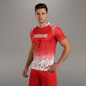 Camisetas de Fútbol Personalizadas al por Mayor, 100% Poliéster, Transpirables, de Secado Rápido, 220g, Manga Corta, Sublimación, Diseño Personalizable - Product Image 3