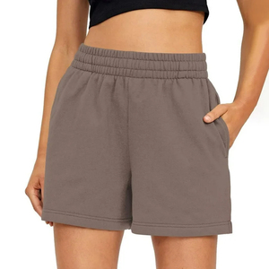 High Quality 100% Cotton <b>Women's</b> <b>Shorts</b> Breathable Quick Dry Summer Casual Wear Elastic Waist High Waist Button Vintage Style - Product Image 1