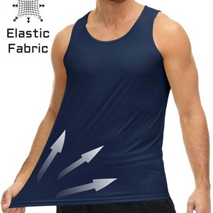 Débardeur en tricot respirant bleu marine uni pour homme, col rond, style décontracté, sans manches - Product Image 4