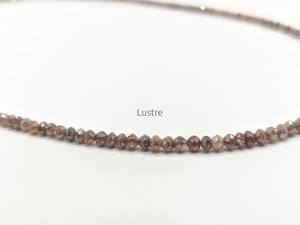 Cuentas facetadas redondas de diamante rojo champán de 1.8-2.4mm, 15 quilates, 15 pulgadas, genuinas, naturales, para pulsera, venta al por mayor, a granel, con brillo. - Product Image 4