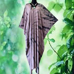 Robe maxi kaftan en rayonne teinte à la main, style shibori, grande taille, coupe ample, tenue bohème décontractée - Product Image 4