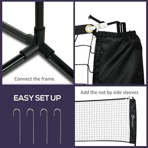 Ensemble de sport portable tout-en-un de 17 pieds pour l'extérieur, filet de badminton, pickleball et volley-ball réglable en hauteur pour la cour et la plage - Product Image 5