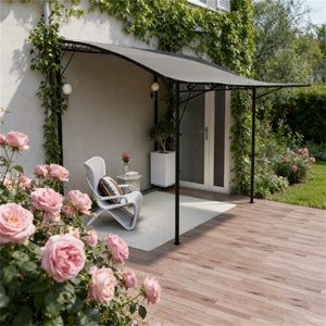 Pergola Marrone per Terrazza Esterna, Elegante Tettoia e Gazebo da Giardino - Product Image 1